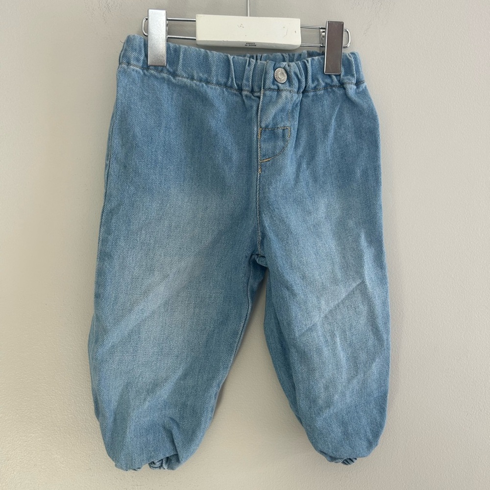 H&M 9/12m light wash Denim baggy jeans